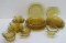 Federal Glass pattern despression glass set, amber, service for 6, 25 pieces