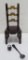 Arcade cast iron #741 doll house chair and sterling basket charm & spoon