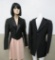 Two vintage mens jackets, tails and suit coat with fabulous hanger The Belmar
