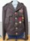 Military jacket, Eisenhower style, brown, with medals and campaign ribbons