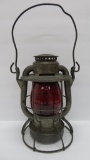 New York Central Lines Railroad lantern, Dietz Vesta, red marked globe, 10