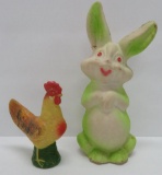 Easter candy containers, rabbit and chicken