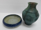 Two pieces of Art Pottery, MCM vibe