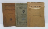 Three vintage automotive manuals, Hupmobile, Plymouth and US Army automotive manuals