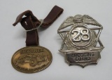 Crossing Guard badge and Heilinger tractor watch fob