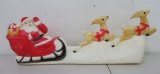 Fun Plastic Santa with reindeer sleigh, light up, 31