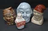 Four vintage ceramic head still banks, 3