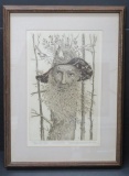 The Old Tree etching by Curt Frankenstein imp 33/75, second edition framed,17 1/2