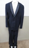 Vintage Blue tuxedo with side stripe, After Six by Rudofker