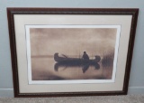 Canoe print by ES Curtis titled, Kutenai Duck Hunter, 11/500