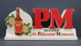 PM Whiskey cash register advertising sign, PM Deluxe, 9