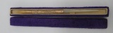 MOP and gold tone fountain pen, Fairchild, retractable, with box