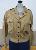 WWII military Eisenhower style khaki uniform jacket