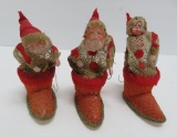 Three Santa boot candy containers, 6