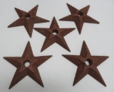 Five Architectural cast iron star bolts, 6 1/4
