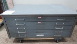 Industrial drafting Cabinet, Mayline Co Sheboygan Wis, five drawer metal