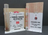 Farmer's inc and Cooperative rain gauges with boxes