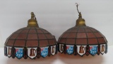 Pair of Old Style Heileman's hanging lamps, 10
