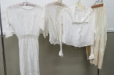 Four pieces of vintage whites, dress, tops and skirt
