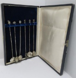 6 Sterling mint julep spoons with box, 7 1/2