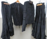 Two vintage black blouses and two black skirts