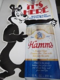 Vintage Hamm's Bear die cut heavy paper sign, 36