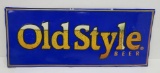 Metal Old Style beer sign, 34