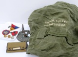 US Military Duffle bag, patches, hat emblems and sewing kit
