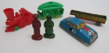 Vintage toy lot, plastic, tin and rubber