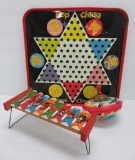 Tin games, chinese checker board, xylophone and top (working)