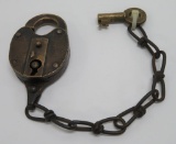 Green Bay and Western Railroad lock and matching key, 3