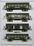 MTH Electric Train 600 Series 4-car passenger set, two tone green 3 rail, with box