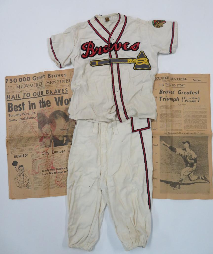 Milwaukee Braves youth baseball uniform and 1957