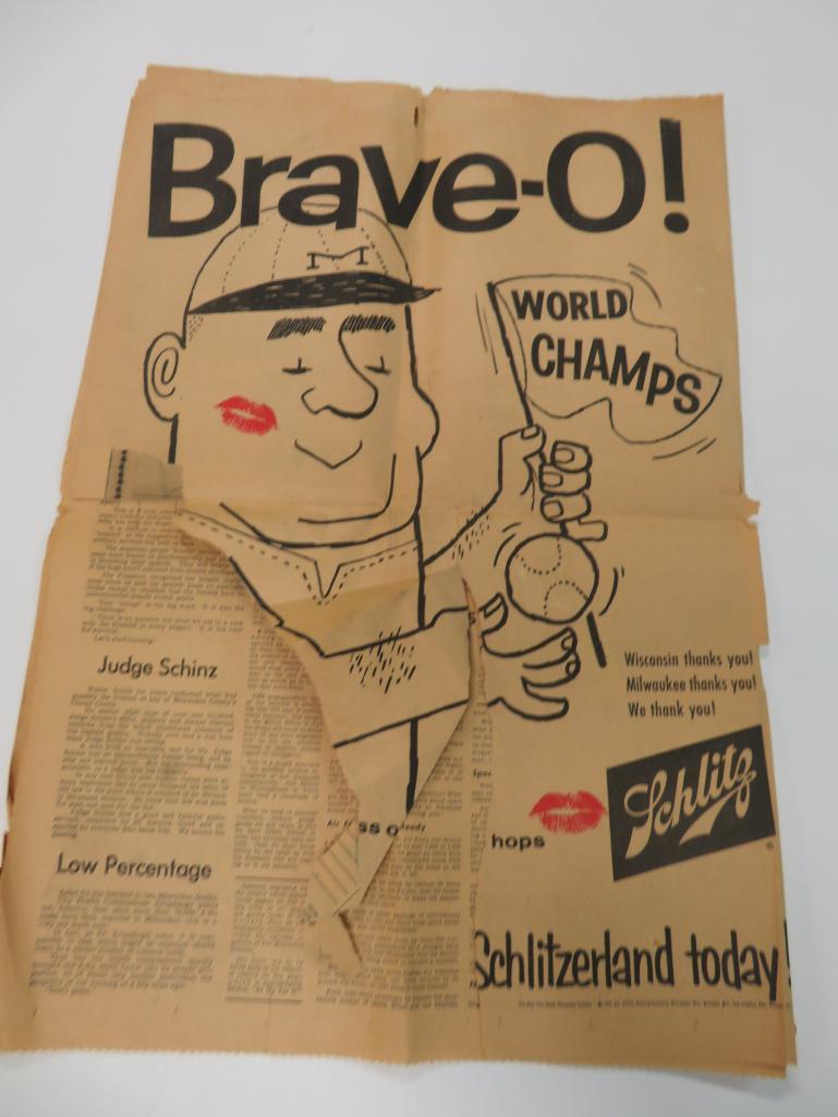 Milwaukee Braves youth baseball uniform and 1957