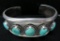 Lovely Turquoise and silver cuff bracelet, 2 1/4