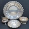 Four pieces of sterling silver dishes, bowl, open sugar