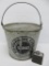 Standard Oil Company Mica Axle Grease pail with cover and military Standard oil lubrication can