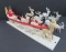 Plastic Santa, sleigh with reindeer and five reindeer ornaments, plastic