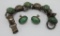 Bracelet and earring set, stone inlay, 8