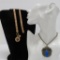 Egyptian revival style necklace and lion pendant necklace