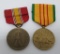 Two military medals, Vietnam and National Defense