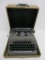 Smith Corona Silent Super typewriter with case, green