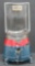 Vintage Penny Bubble Gum machine with key, glass and metal, 13