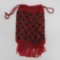Black and Red beaded bag, drawstring, original tag, 9 1/2