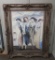 Very Large oil painting in ornate frame, four women, 51