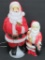 Two vintage blow mold Santa's, light up, working, 13
