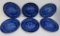 Six cobalt Staffordshire plates, 9