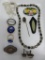 Lovely assorted jewelry lot with rings, pins, necklace and earrings