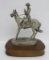 Pewter statue, mounted cowboy, 