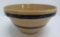 Blue banded yellow ware stoneware mixing bowl, 10